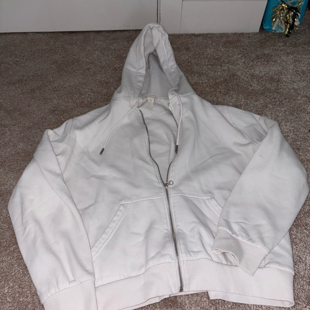 H&M Cream Zip-Up Hoodie